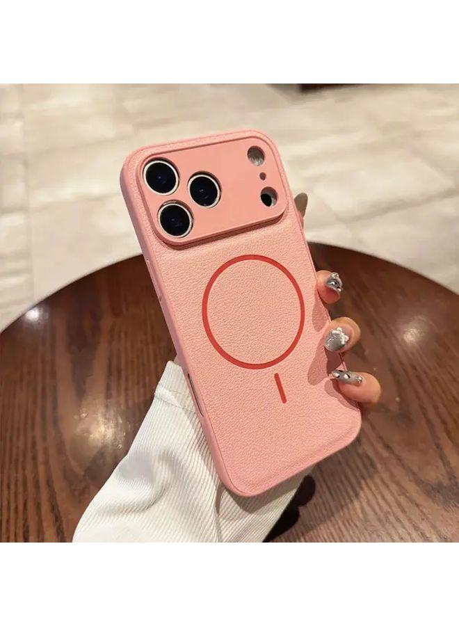 Pink Magnetic Leather Case And Screen Protector For iPhone 14 Pro - Image 5